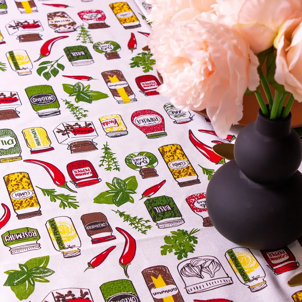 Скатерть MirSon №212 Spices 180х130 см рогожка белая - фото 2