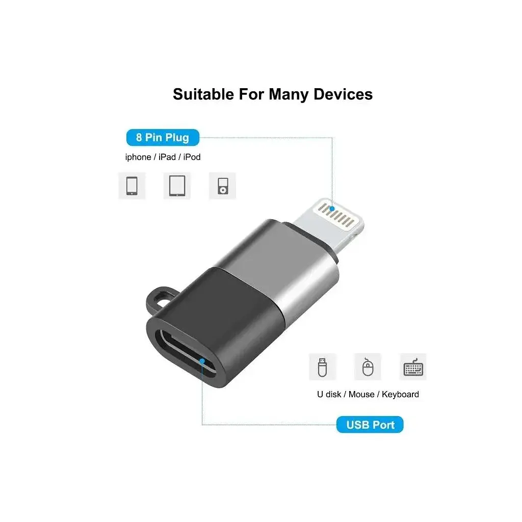 Перехідник USB-C F to Lightning M charger-audio XoKo (AC-029) - фото 5