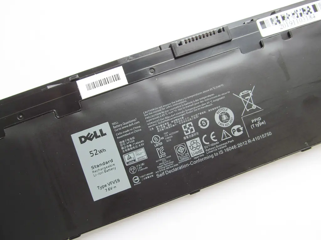 Акумулятор для ноутбука Dell Latitude E7250 VFV59, 52Wh (7140 mAh), 4cell, 7.6V, Li-ion, чорний - фото 2