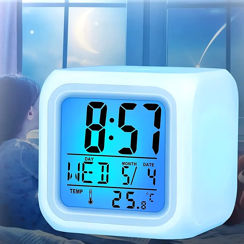 Годинник UFT Clock kub Colour Changing з термометром хамелеон - фото 5
