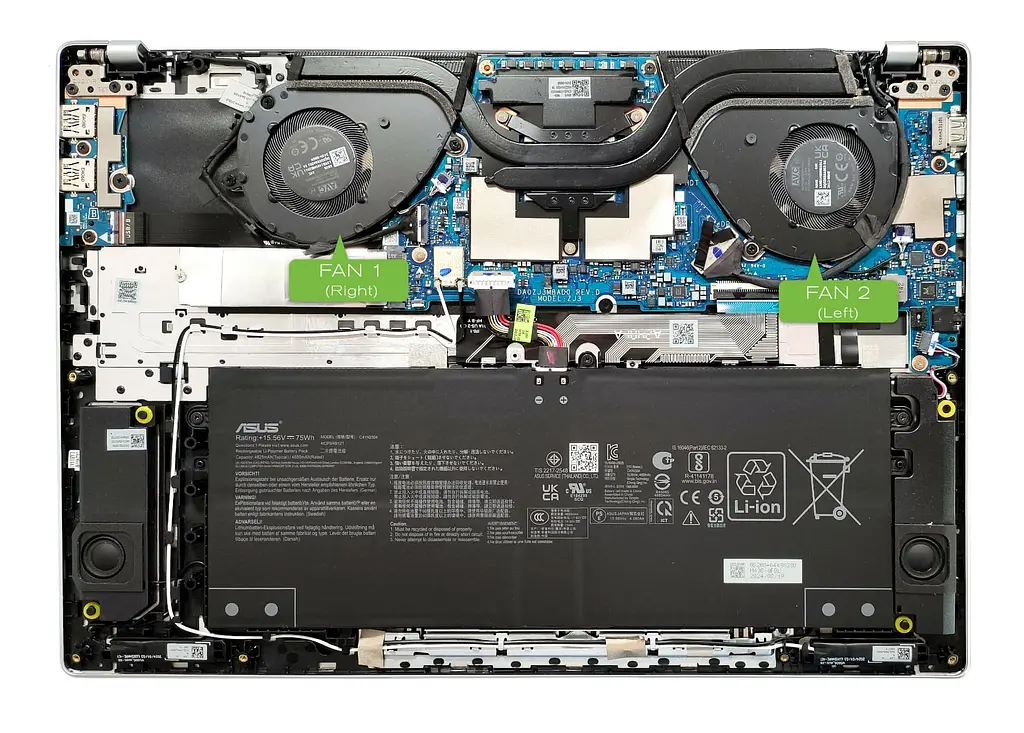 Вентилятор кулер для моделей ноутбука Asus Vivobook S14 M5406NA, M5406KA, Vivobook S16 S5606MA, S5606CA (1 Fan) 13NB1490M02011 Оригінал - фото 3