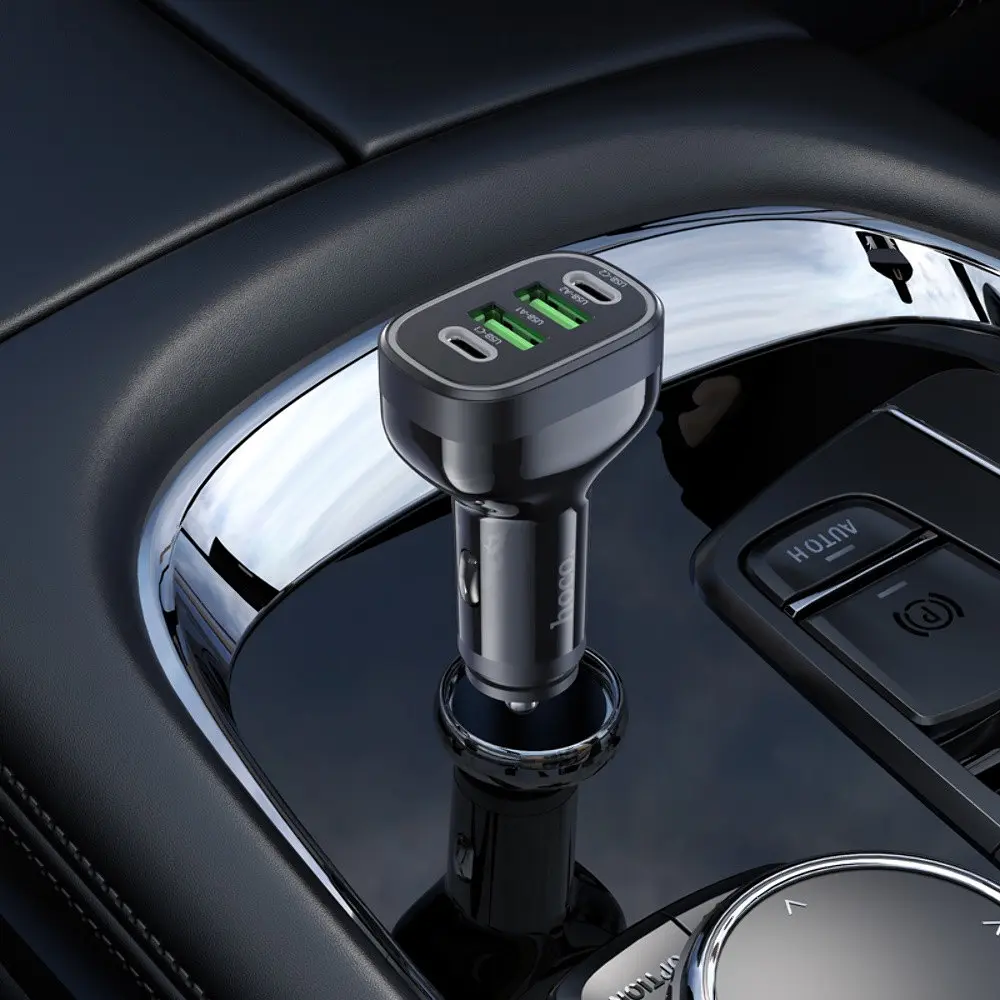 Автомобільний зарядний пристрій Hoco NZ11 2USB/2Type-C PD 72W чорний - фото 7