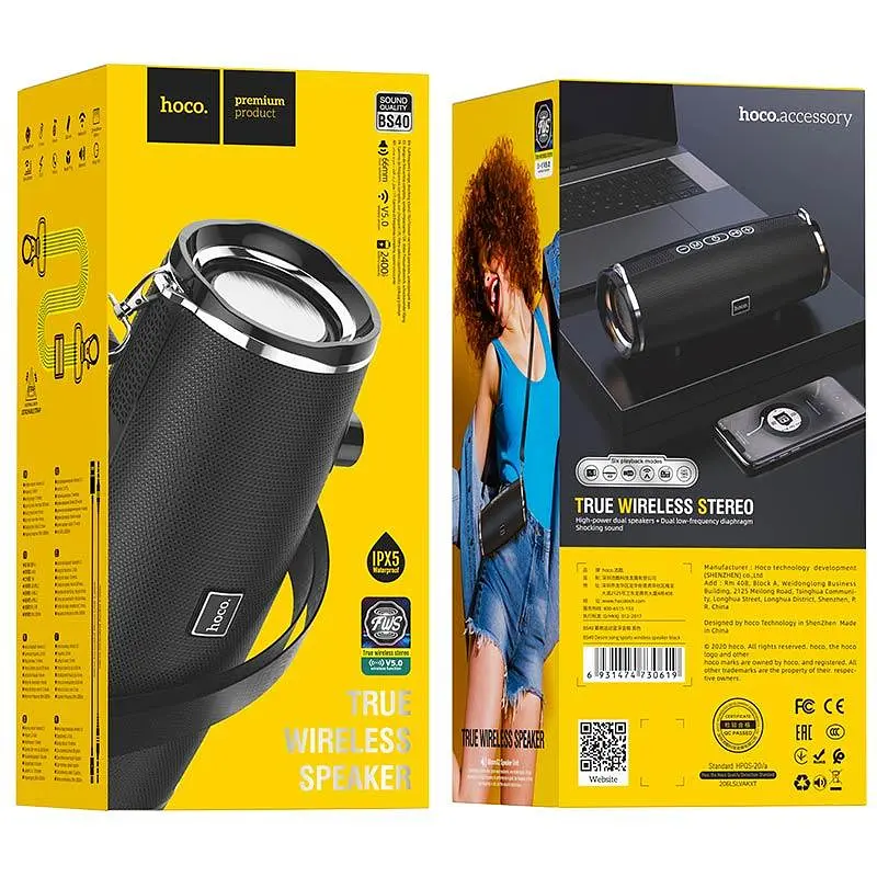 Портативна Bluetooth - колонка Hoco BS40 Desire song sports wireless speaker Чорний - фото 3