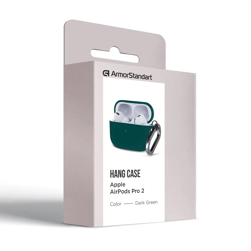 Силіконовий чохол для навушників Apple AirPods Pro 2 2022, Hang Case, зелений, ультратонкий захисний кейс товщиною 2 мм, захист від подряпин, пилу та ударів, компактний, з карабіном для кріплення, ArmorStandart (ARM68591) - фото 8