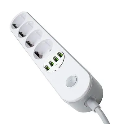 Мережевий фільтр живлення ColorWay (CW-CHE44W), 4 розетки/4USB White 2M (CW-CHE44W) - фото 5