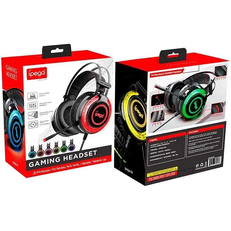 Наушники игровые iPega PG-R015 Gaming headset with RGB 3.5 mm с шумоподавлением - фото 4