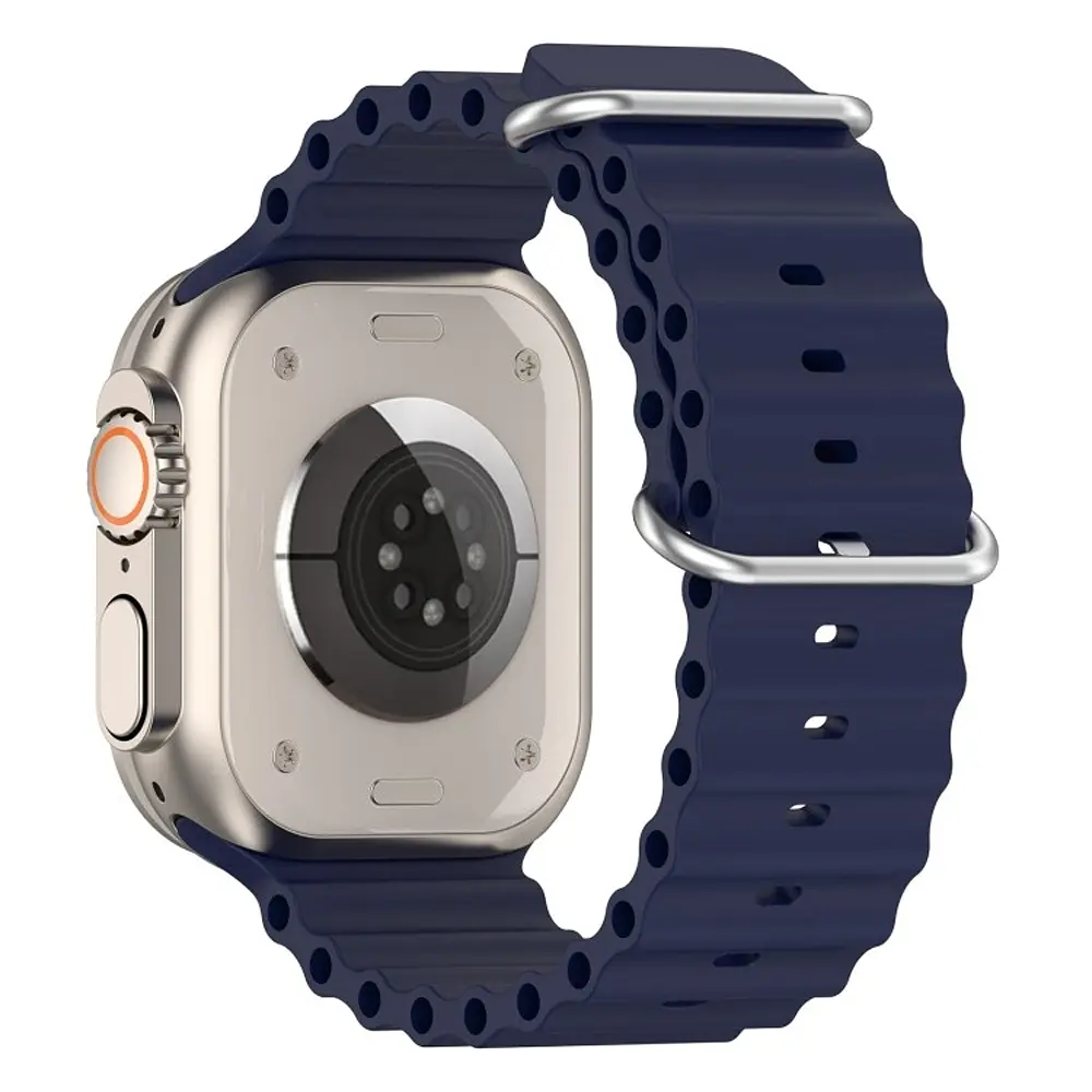 Силіконовий ремінець на смарт-годинник для Apple Watch 38,40,41,42 mm, Ocean Band, deep blue, зі зручною застібкою, для годинника епл вотч, спортивний, ArmorStandart (ARM74235) - фото 3