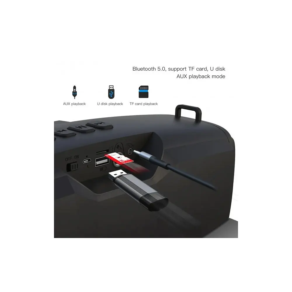 Портативна акустика XO F33 LED екран Bluetooth із мікрофоном у комплекті бездротова - фото 4