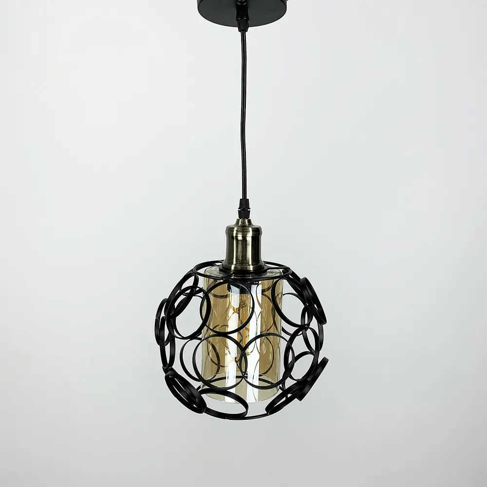 Подвес в стиле Лофт в черном круглом корпусе Ст. 12639 BK | Line F - фото 2