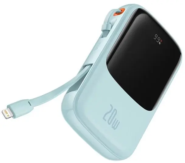 Портативна батарея Baseus Qpow Pro Digital Display Fast Charge Power Bank 10000 mAh 20W PPQD020003 Blue - фото 2