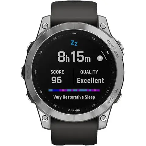 Смарт-годинник Garmin Fenix 7 Silver with Graphite Band (010-02540-00/01) - фото 4