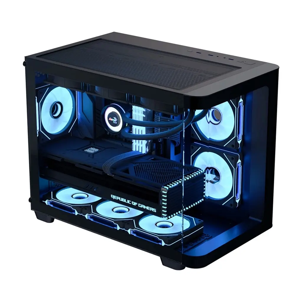 Корпус для ПК AeroCool P300C-G-BK-v1 Black (ACCS-PN02033.11) - фото 2