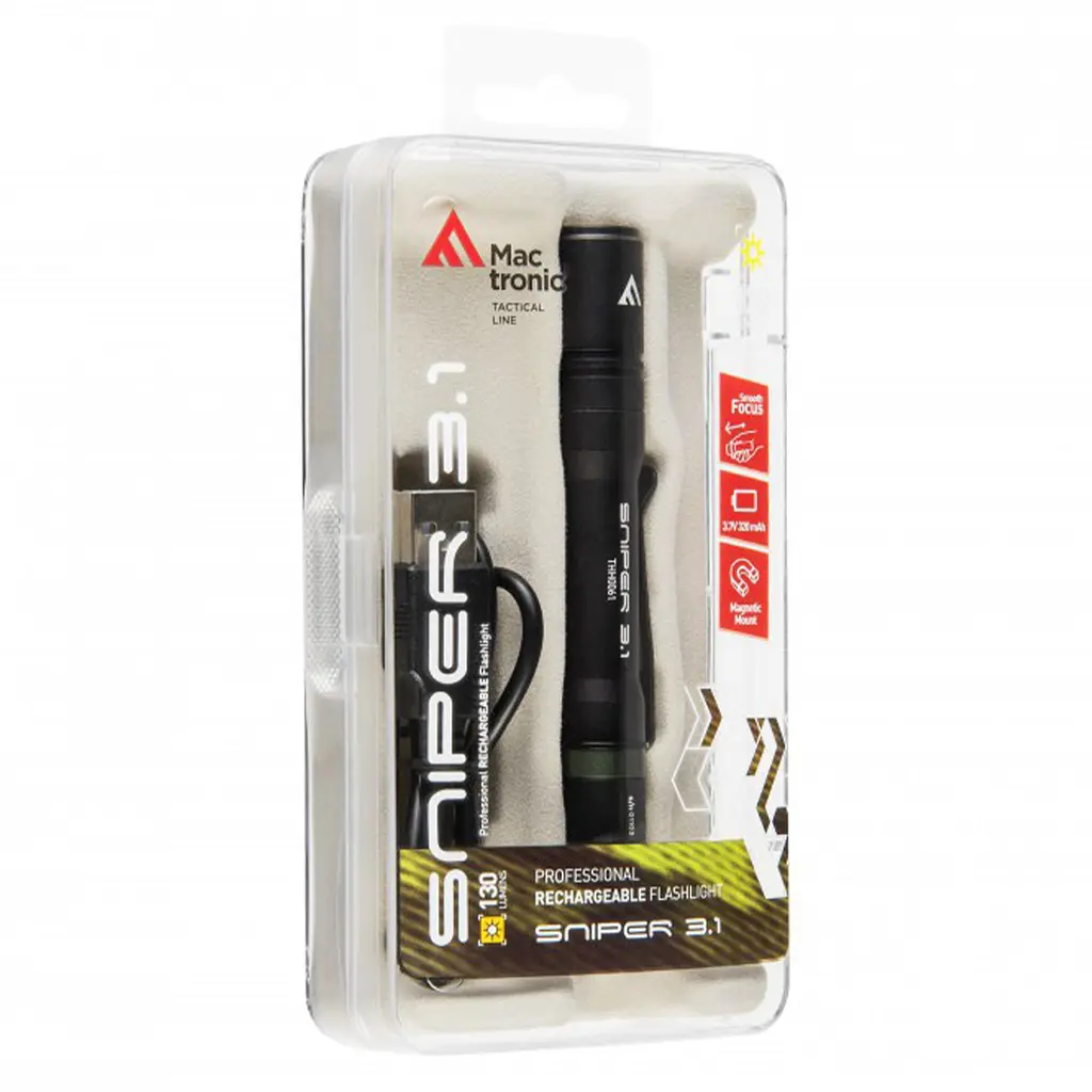 Ліхтар тактичний Mactronic Sniper 3.1 (130 Lm) USB Rechargeable Magnetic (THH0061) - фото 9