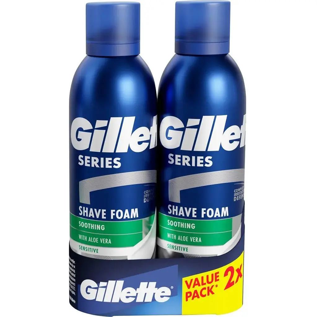 Піна для гоління Gillette Series Для чутливої шкіри з алое вера 200 мл + 200 мл (8700216579889)