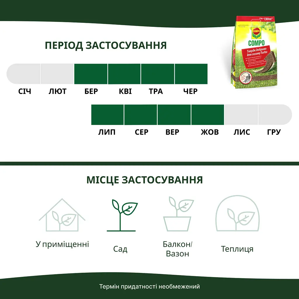 Удобрение для газона COMPO TURBO 5 кг - фото 5
