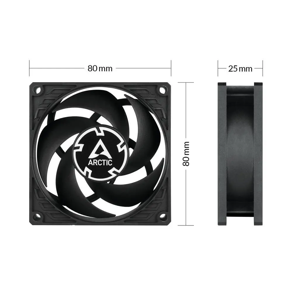 Корпусний вентилятор 80 мм Arctic P8 Max ACFAN00286A Black - фото 2