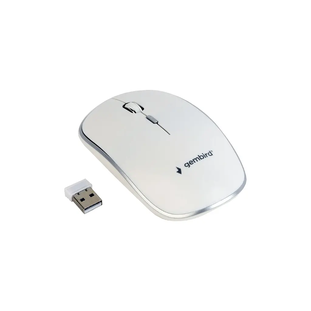 Мишка Gembird MUSW-4B-01-W White (MUSW-4B-01-W) - фото 2