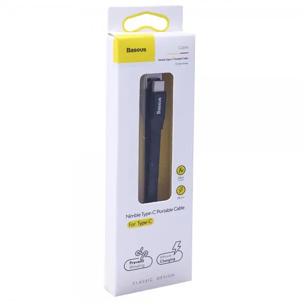 Кабель Baseus Nimble Portable Cable USB to Type-C 0.23m Black - фото 3