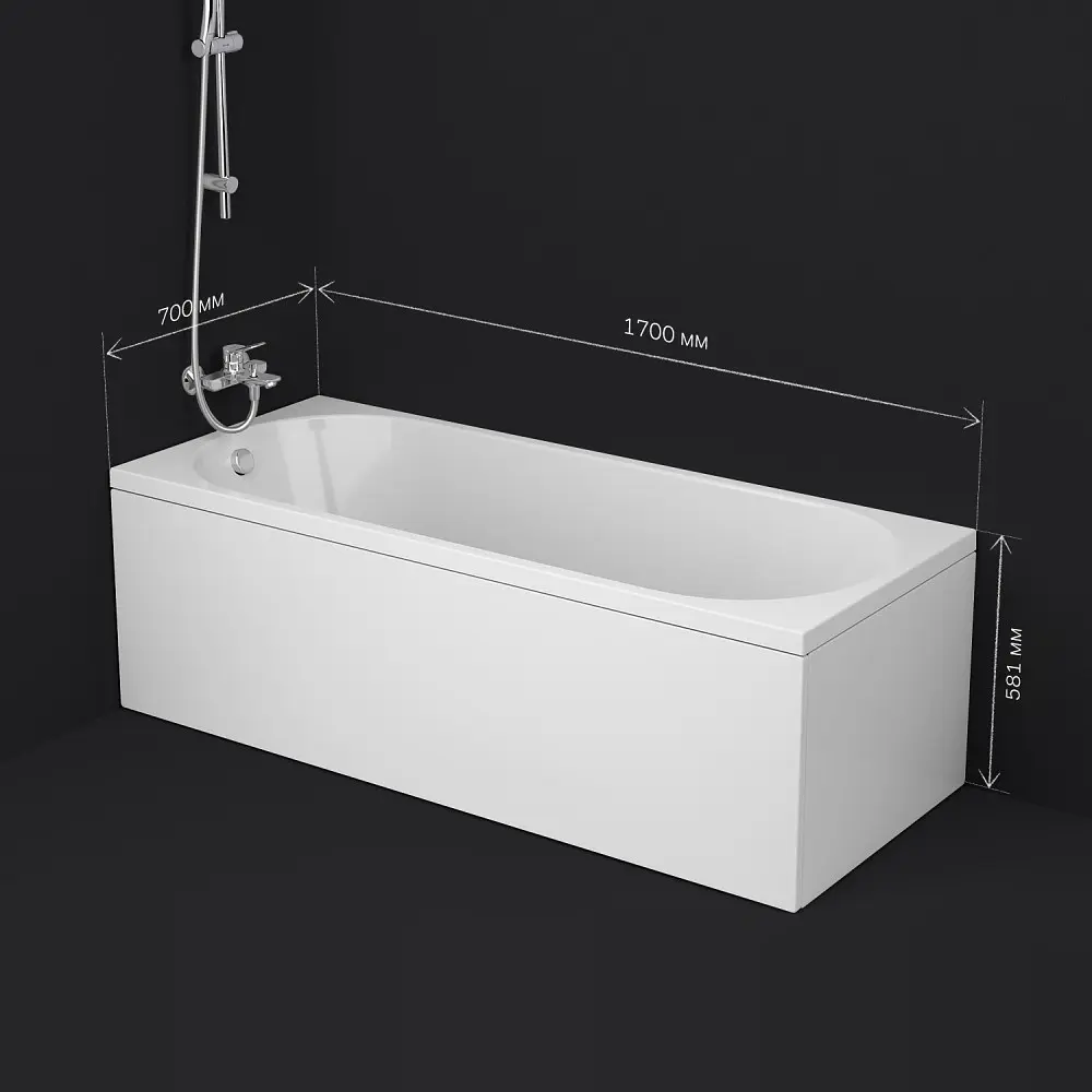 Ванна акрилова Am.Pm X-Joy 170x70 см білий W94A-170-070W-A1, Білий - фото 6