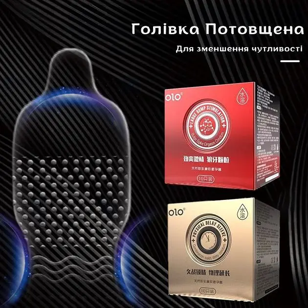 Набор презервативов Olo Neo Black 10 шт. + Olo Neo Red 10 шт. + Olo Physical Delay Sleeve Пролонгирующие 10 шт. - фото 8