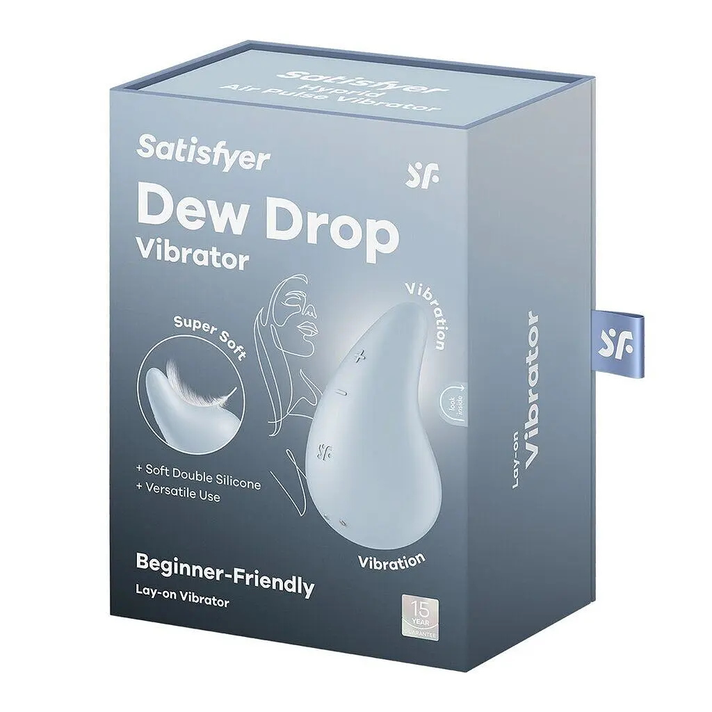 Вібратор для зовнішньої стимуляції Satisfyer Dew Drop Blue, 2 мотори, 12 режимів, м’який корпус - фото 6