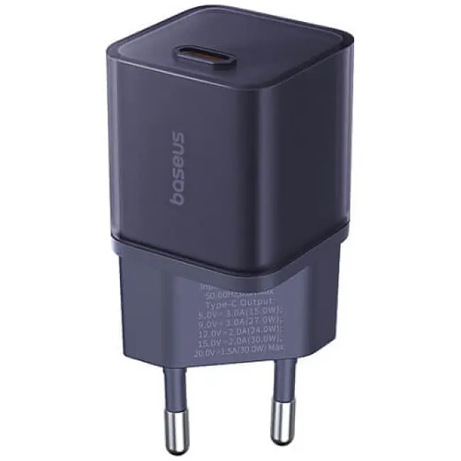 Зарядное устройство блок быстрой зарядки 1 USB-C Baseus GaN5 S Fast Charger 30 W (P10162504523-00) purple - фото 6