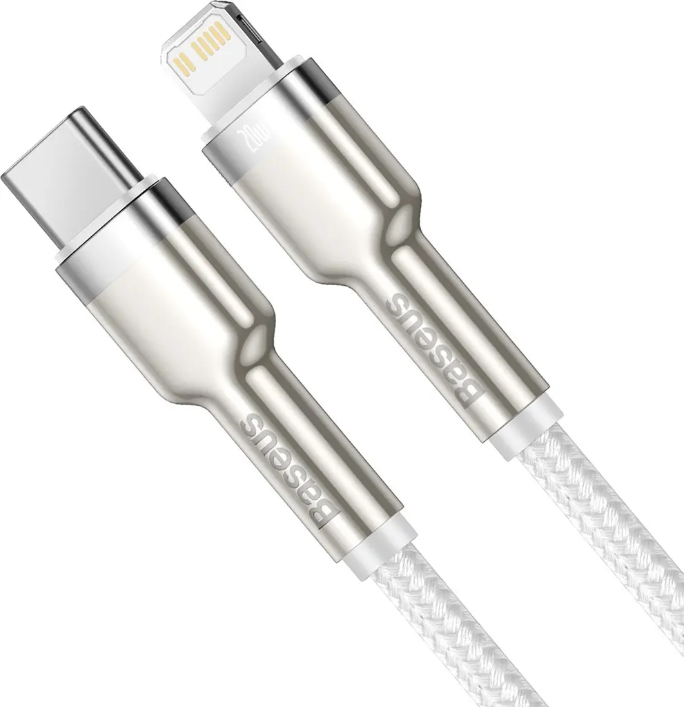 Кабель Baseus Cafule Metal USB-C - Lightning (M/M), 1 м Білий (6953156202078)