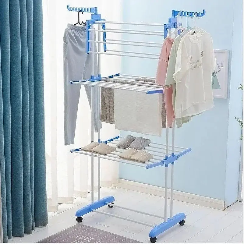 Багатоярусна сушарка для білизни, речей, одягу Garment rack with wheels складана - фото 2