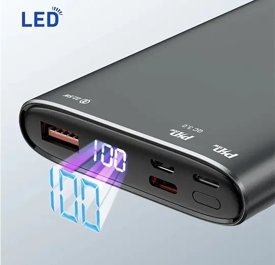 Портативная батарея Power Bank Hoco Q6 Aegis 22.5 W с функцией беспроводной зарядки 10000mAh Dark gray - фото 4