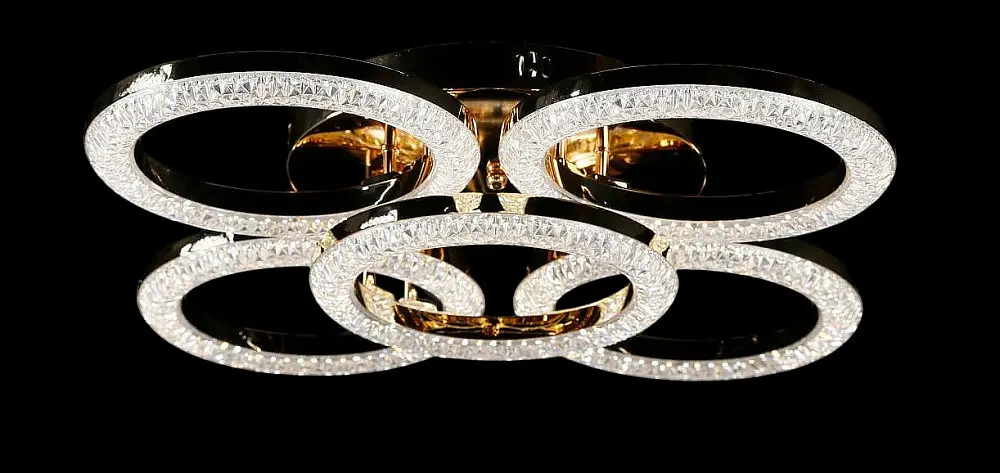 Люстра стельова LED Splendid Ray LT8004/4+1, 144W, золото/білий, сучасний стиль, з пультом - фото 4