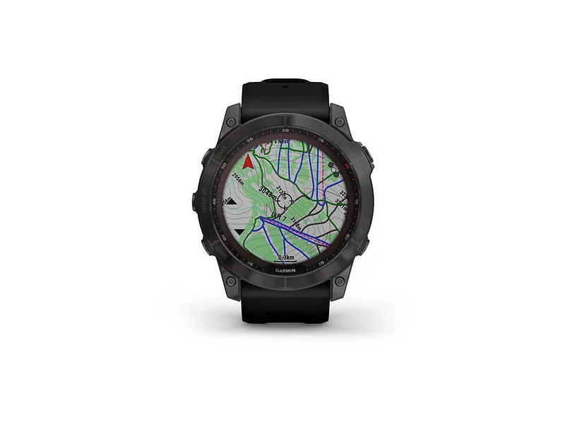 Смарт-годинник Garmin Fenix 7X Sapphire Solar Carbon Gray DLC Titanium with Black Band (010-02541-10/11) - фото 4