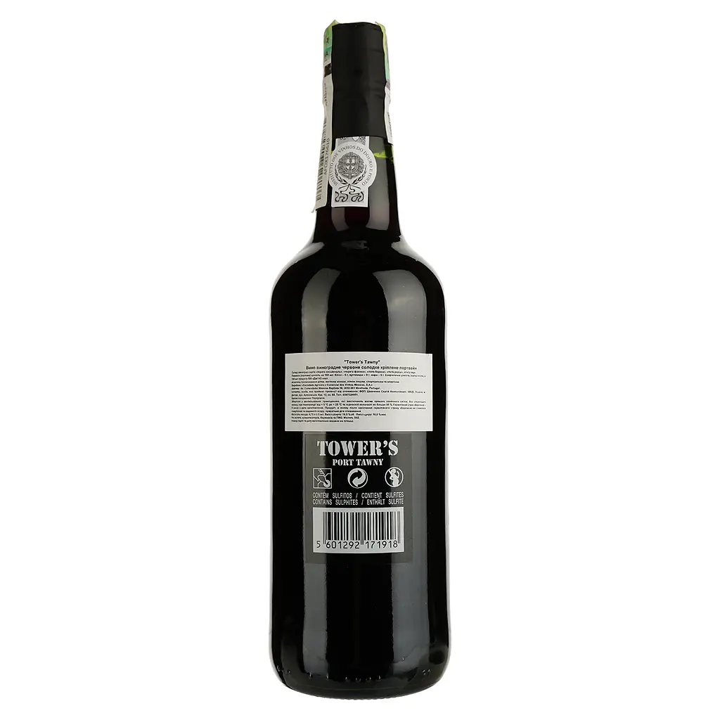 Портвейн Tower's Port Vinho do Porto Tawny, червоний, солодкий, 19,5%, 0,75 л - фото 2
