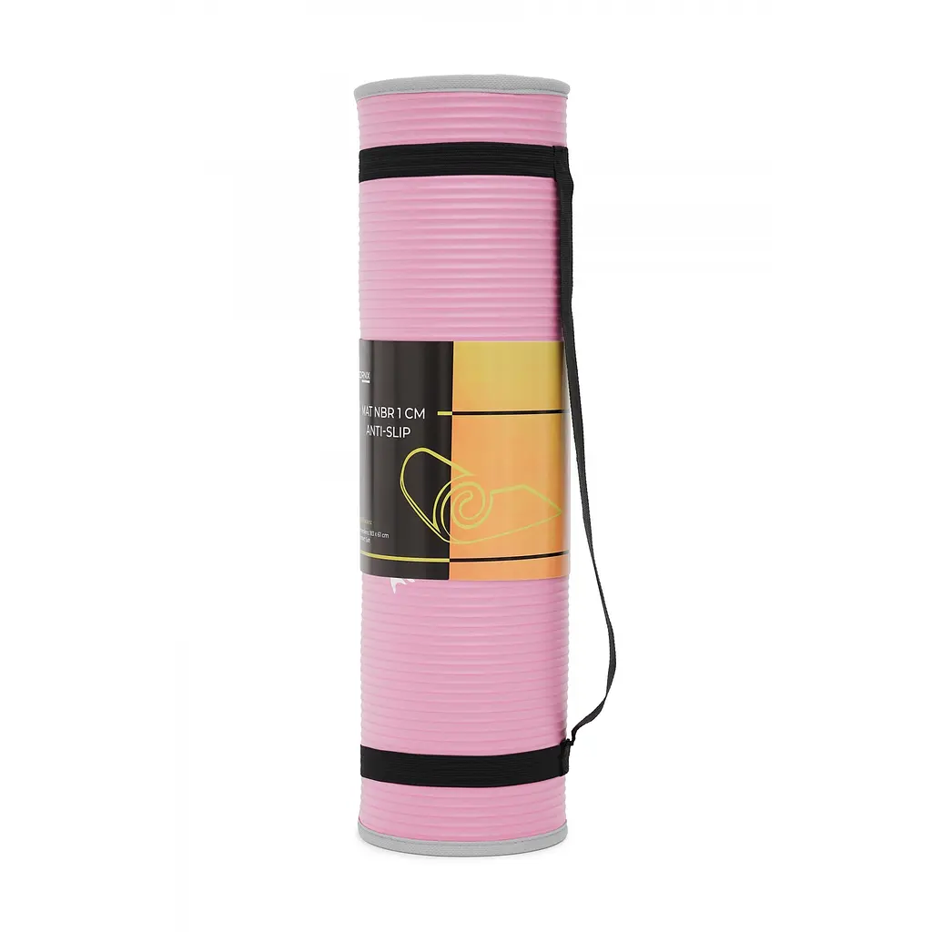 Килимок спортивний Cornix NBR 183 x 61 x 1 см для йоги та фітнесу XR-0095 Pink/Grey - фото 2