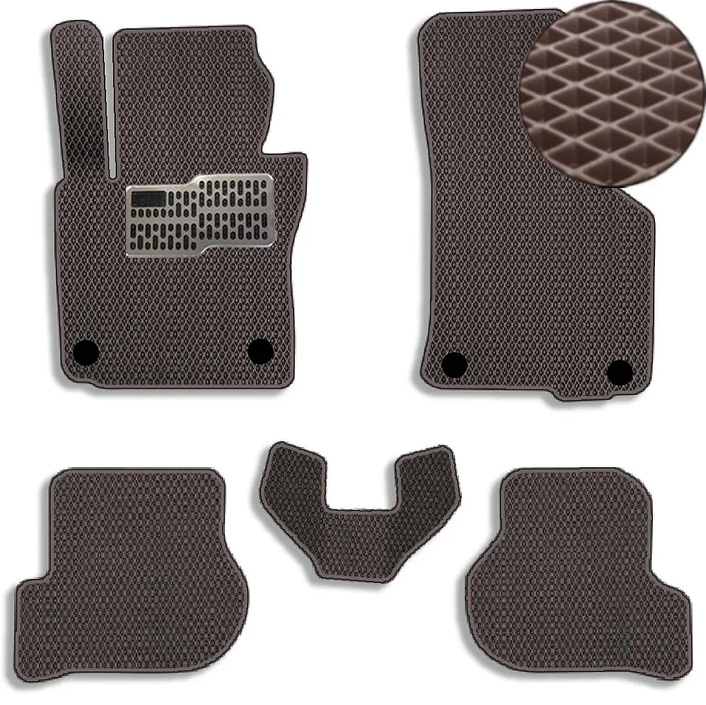 Килимки в салон EVA для Skoda Octavia A5 2004-2013 (Металевий підп'ятник) Коричневі 5 шт