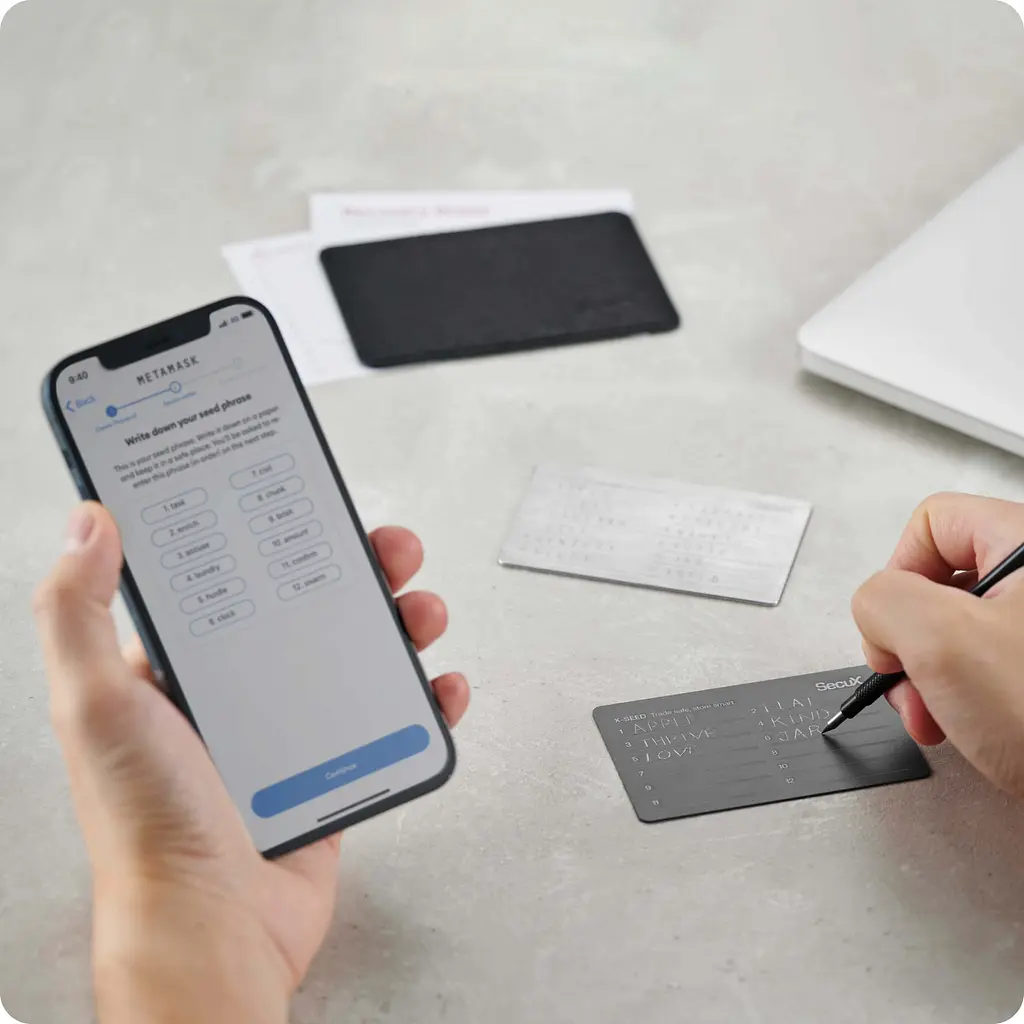 Апаратний гаманець SecuX Neo-X Premium Metallic Edition з двома мнемонічними пластинами, Bluetooth та USB-C Чорний - фото 16