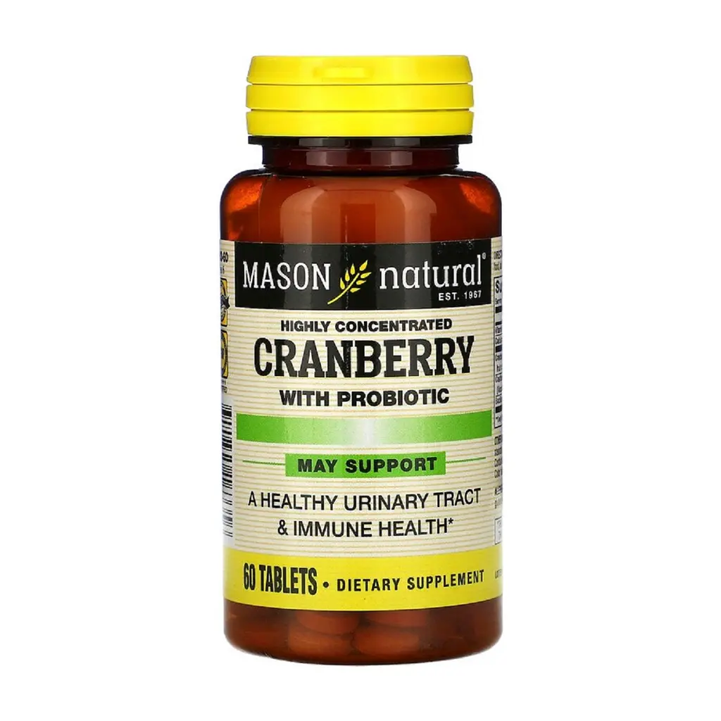 Трави Mason Natural Журавлина з пробиотиком, Cranberry with Probiotic, 60 таблет (MAV-16335)