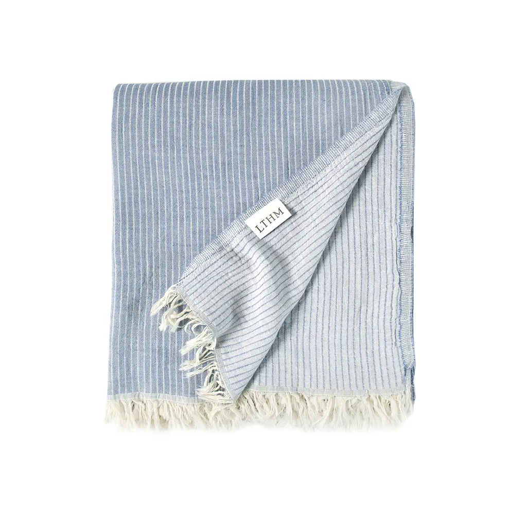 Покрывало Lotus Home - Premium Stripe синий 190x225 - фото 3