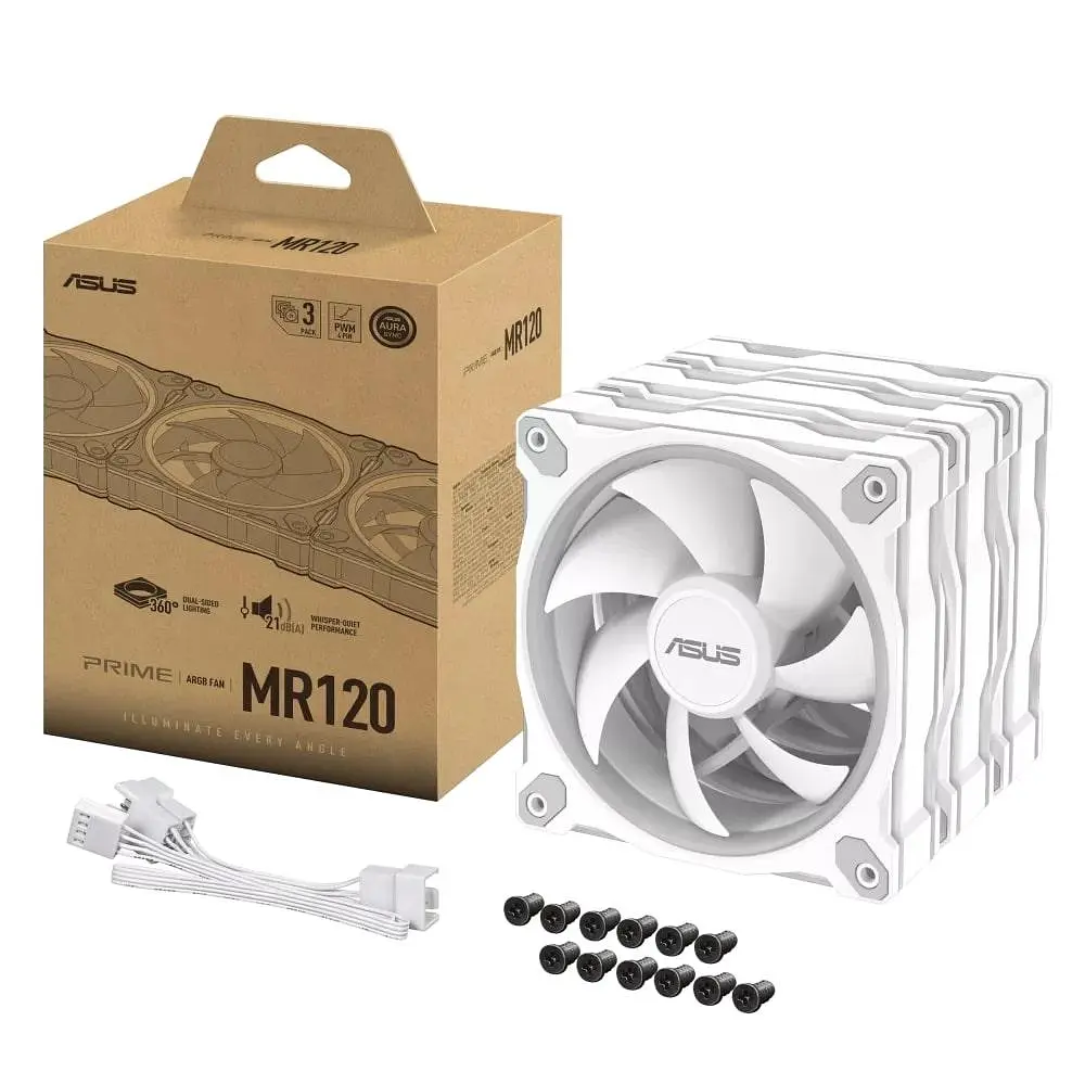 Вентилятор Asus Prime MR120 ARGB Білий 3in1 (90DA00I3-B09020)