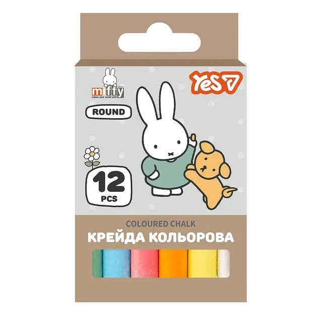 Крейда кольор. "Yes" №400564 12шт круг. Miffy - фото 3