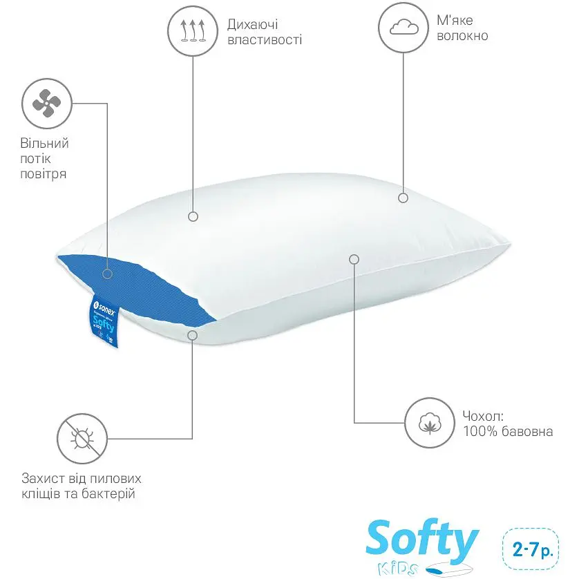Подушка детская Sonex Softy Kids extra-мягкая (SO102143) - фото 2