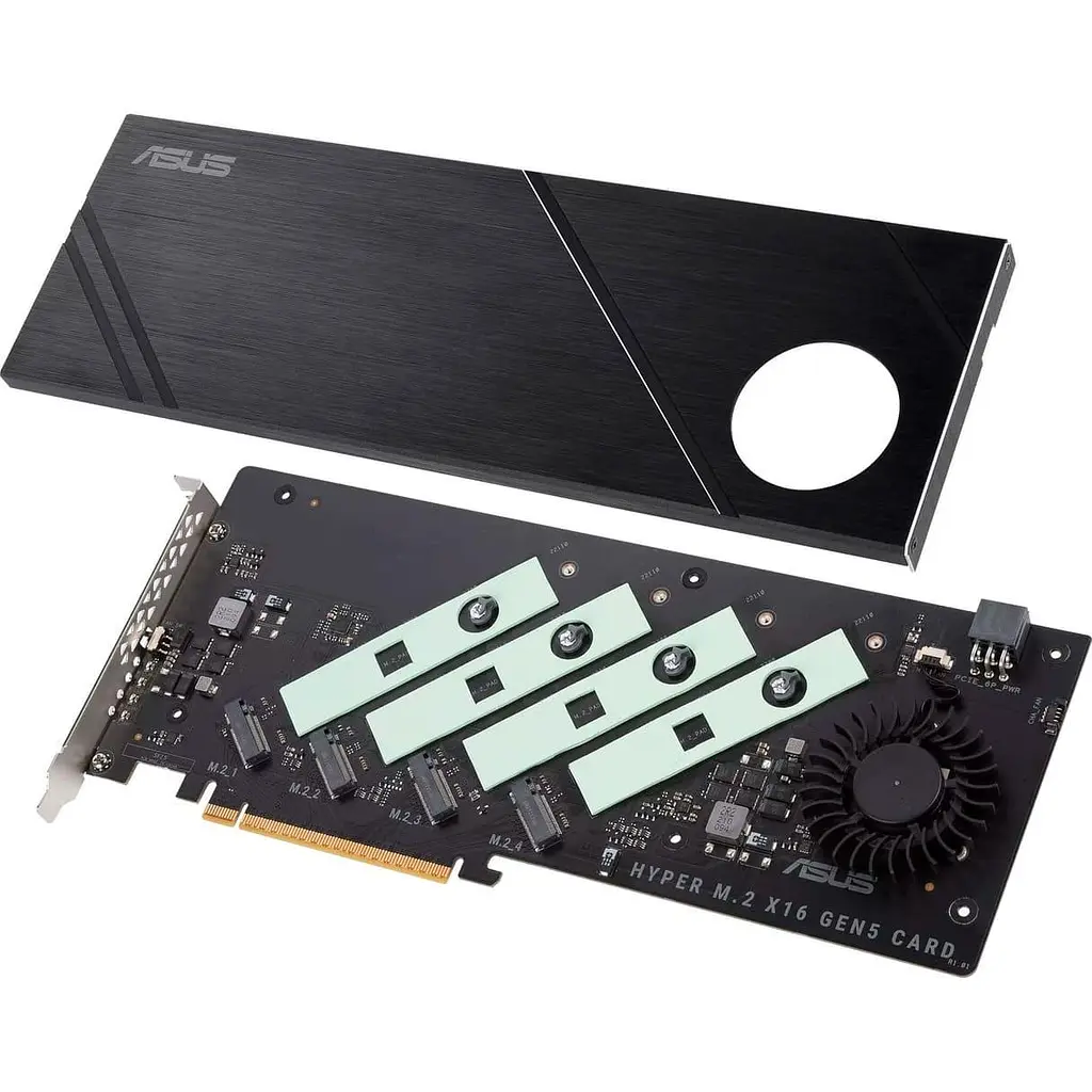 Плата-адаптер PCIe ASUS Hyper M.2 X16 PCIe 5.0 Expansion Card GEN 5 (90MC0CY0-M0EAY0) - фото 3