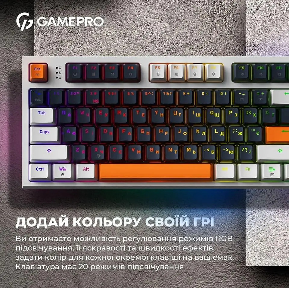 Клавіатура GamePro MK180W Outemu Red Hot-Swap RGB USB White (MK180W) - фото 12