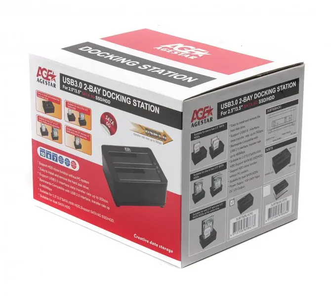 Зовнішня кишеня 2.5/3.5 SATA HDD/SDD USB3.0 Agestar 3UBT8 Black - фото 3