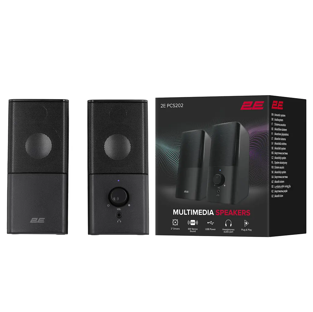 Комп'ютерні колонки 2E PCS202 Black, 2.0, USB - фото 6