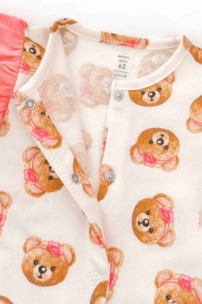 Комбінезон з начосом для новонародженої дівчинки Girl Bears - фото 2