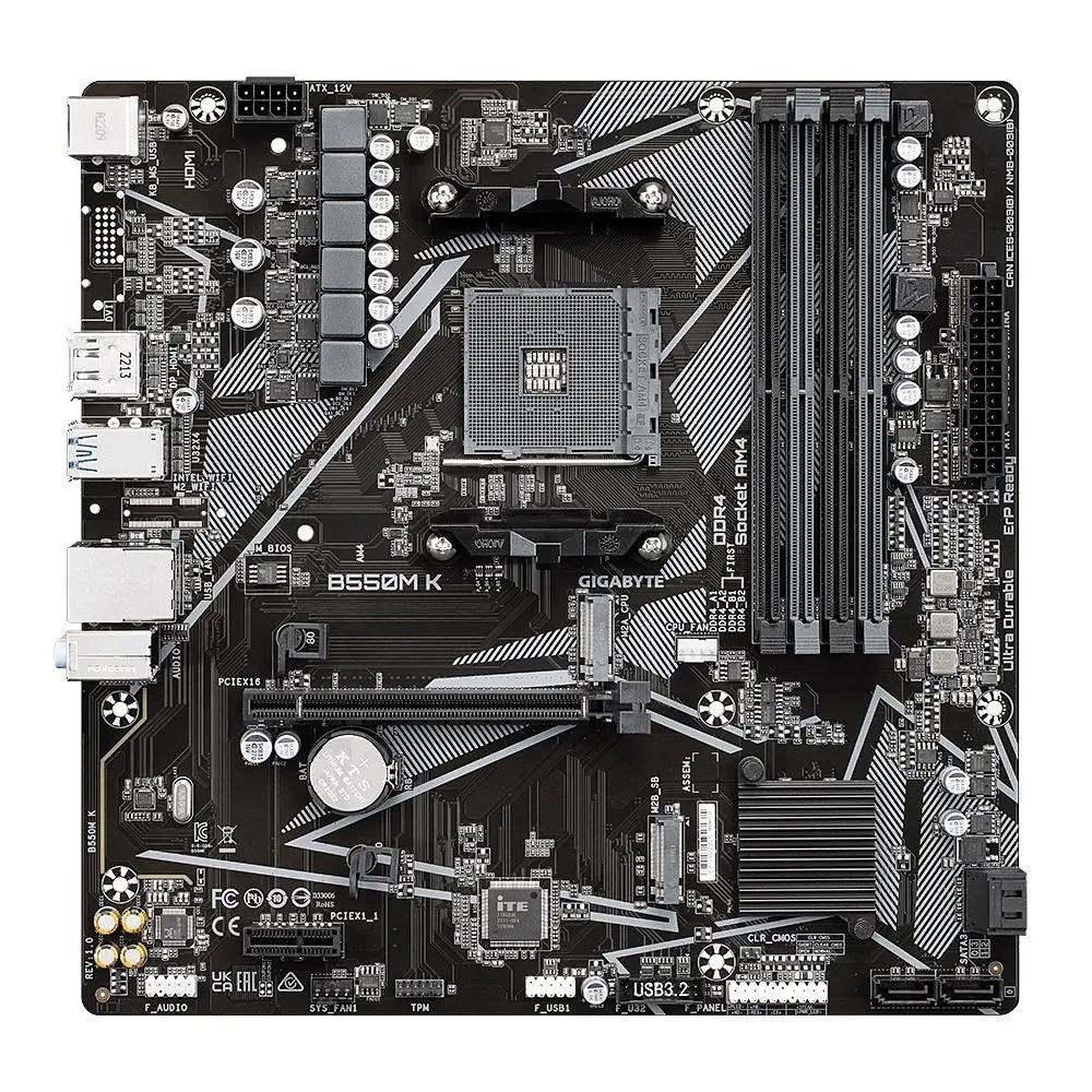 Материнская плата B550M_K sAM4 B550 4xDDR4 M.2 HDMI DP mATX Gigabyte teh0018958 - фото 2