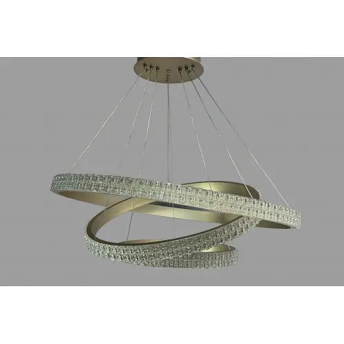 Підвісна люстра LED у зал Linisoln 1956 металевий Champagne Metallic LED-стрічка 80*60*40 см 140 Вт - фото 4