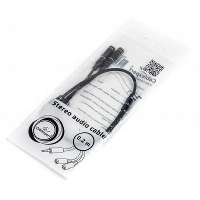 Кабель мультимедійний 3.5mm M to 2x3.5mm F 0.2m (4pin) Cablexpert (CCA-417M) - фото 2