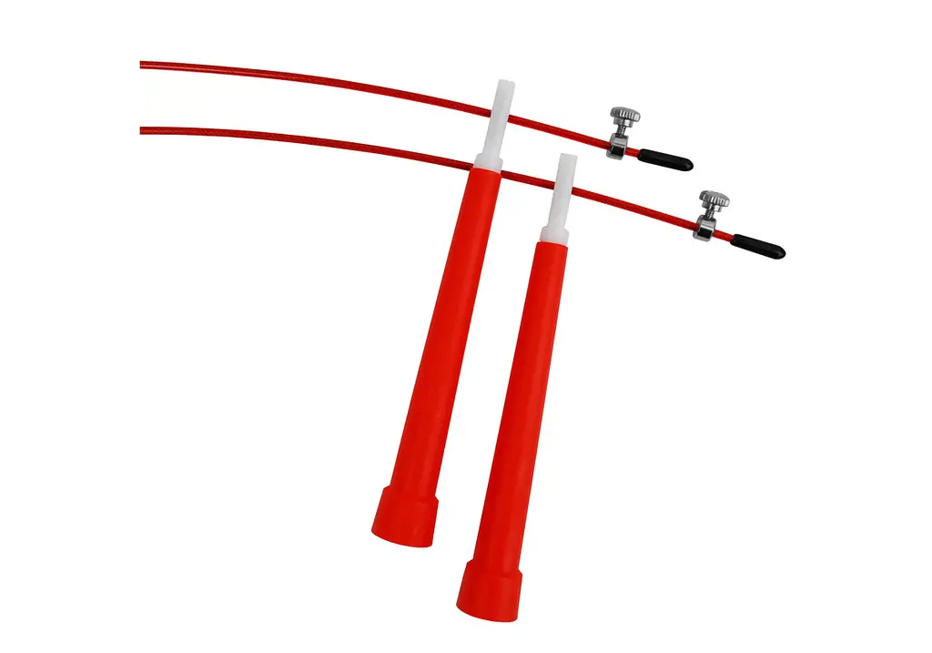 Швидкісна скакалка EasyFit Speed ​​Cable Rope 3 м зі сталевим тросом червона (EF-2039-R) - фото 4