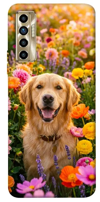 TPU чохол Demsky Flowery labrador для TECNO Camon 17P